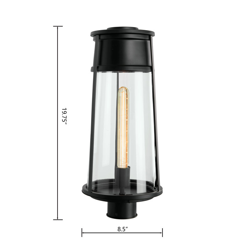 Gillermina 19.75'' High 1-Light Outdoor Post Light - Matte Black