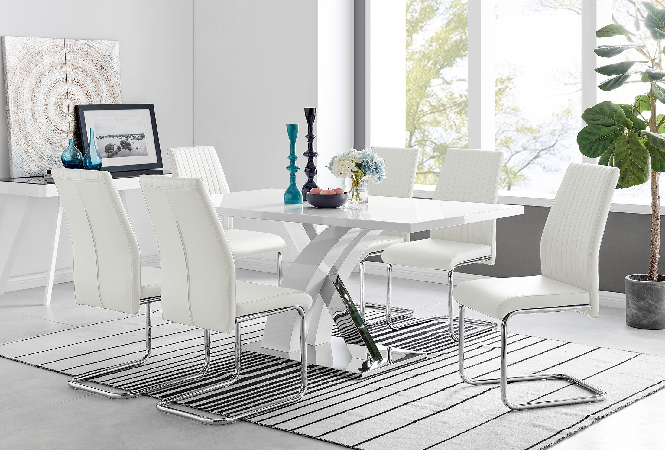 Chrome Wayfair Table And Chairs White Modern Dining Wayfair White