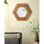 Miroir hexagonal 18,5 "x 18,5" avec cadre en bois, décoration murale pour le couloir de la salle de bain