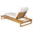 Acacia Wood Chaise Lounge with 4-Inch 4-Fold Cushion Set, Adjustable Outdoor Patio Lounger with Flat Side Surface, for Poolside-113009796-112957986