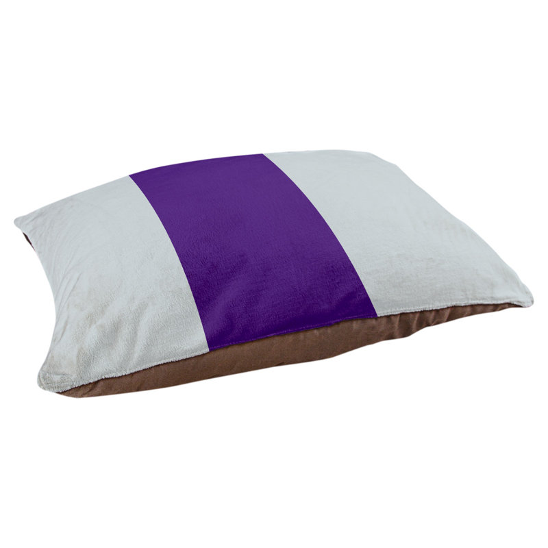 Coussin Houston, Moyen (H 9,5 po x l 28 po x P 18 po), Argent / mauve / argent