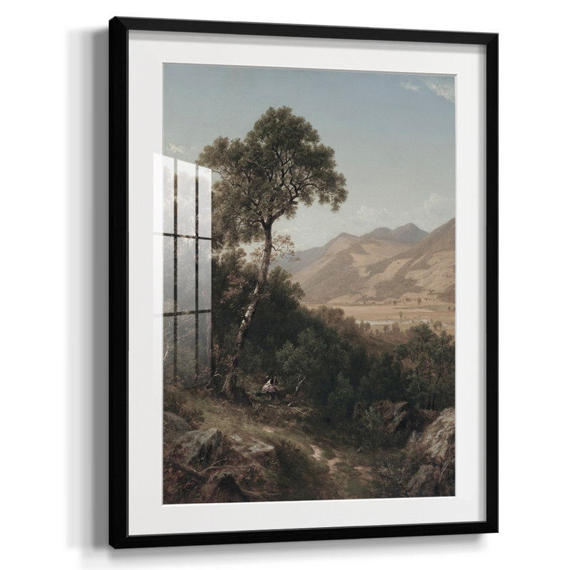 Paysage rétro Cxxxvii - impression encadrée, Noir