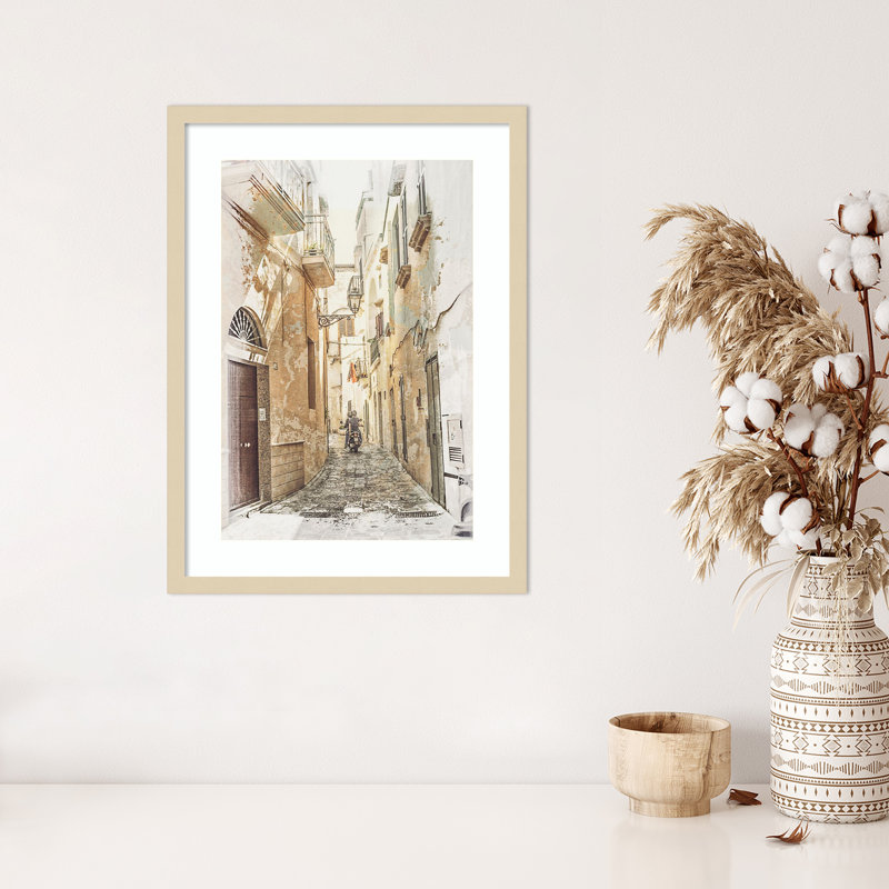 «Italy IV» par Wood, reproduction d'art encadrée, H 25 po x l 19 po