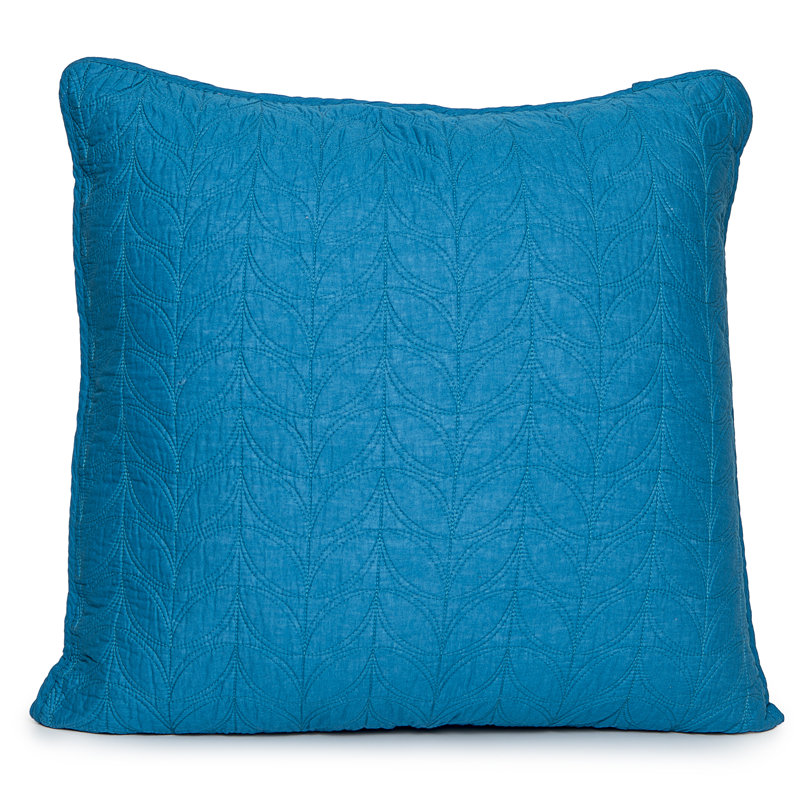 Coussin européen en coton Leaf Leaf , Bleu sarcelle