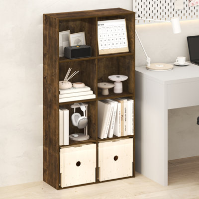 Aménagement et rangement pour garde-robe, Organisateur de placard à 8 cubes, Rangement de placard avec étagères ouvertes, pour garde-robe, bureau, couloir, pin ambré