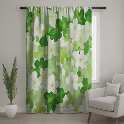 Flowers Window Curtains, Floral Sheer & Blockout Curtains - 1 Panel