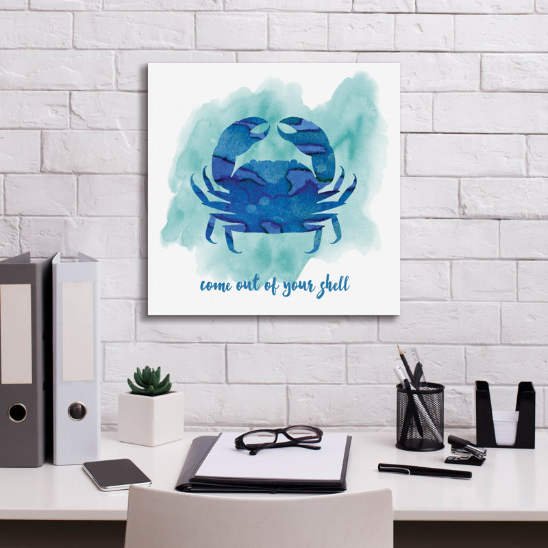  «Crab 3» par Erin Clark, art mural sur toile, 12 po x 12 po, H 18 po x l 18 po x P 0,75 po