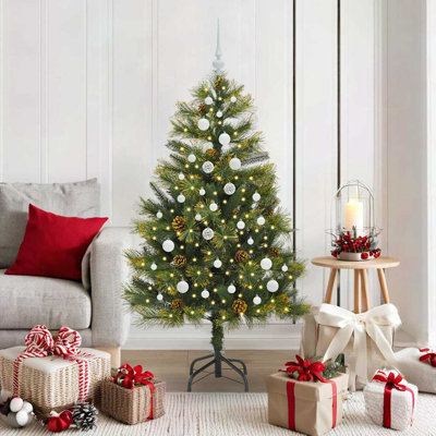 Artificial Hinged Christmas Tree with Cones