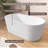 59'' Freestanding Soaking Bathtub with Double-Wall Acrylic Construction, Chrome Pop-Up Drain and Overflow, Adjustable Legs