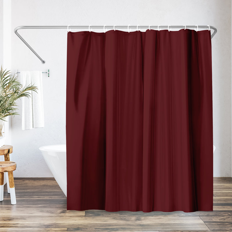 Rideau de douche uni 71 x 74 Parke - résistant à l'eau - tissu 100% polyester, Bourgogne