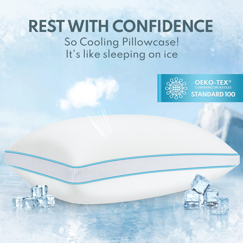 Thick Side Memory Foam Pillow Cooling Pillow For Neck Support, Ergonomically Designed Medium Bed Pillows（Set of 1）, King