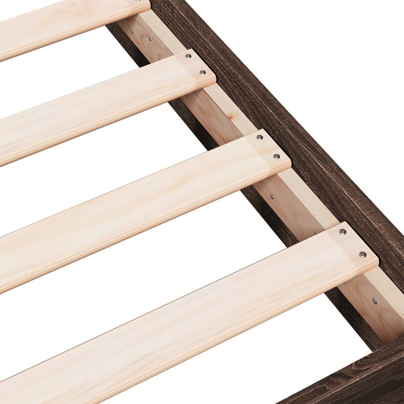 Vidaxl Bed Frame Small Single, Brown Oak