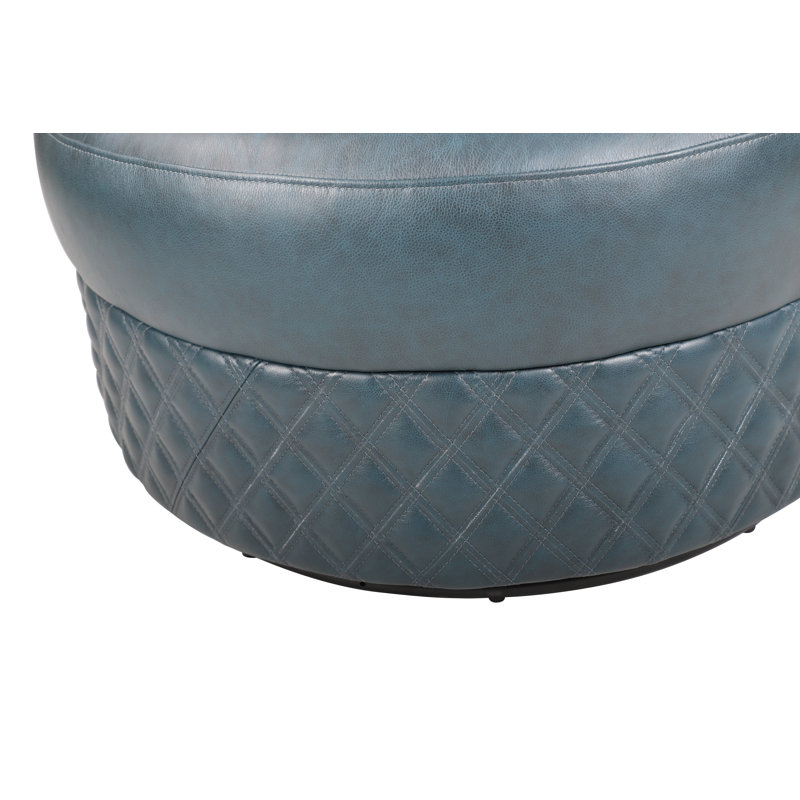 Fauteuil d'appoint pivotant en cuir véritable Zanvera