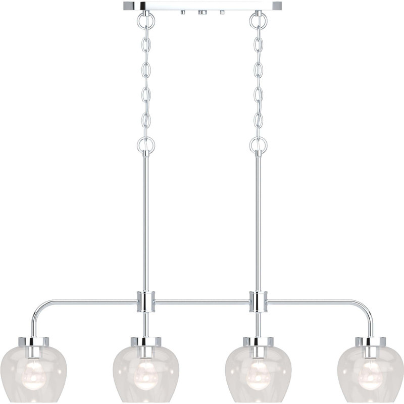 Aria 4-Light Indoor Polished Nickel Hanging Chandelier with Clear Glass Bowl Shade