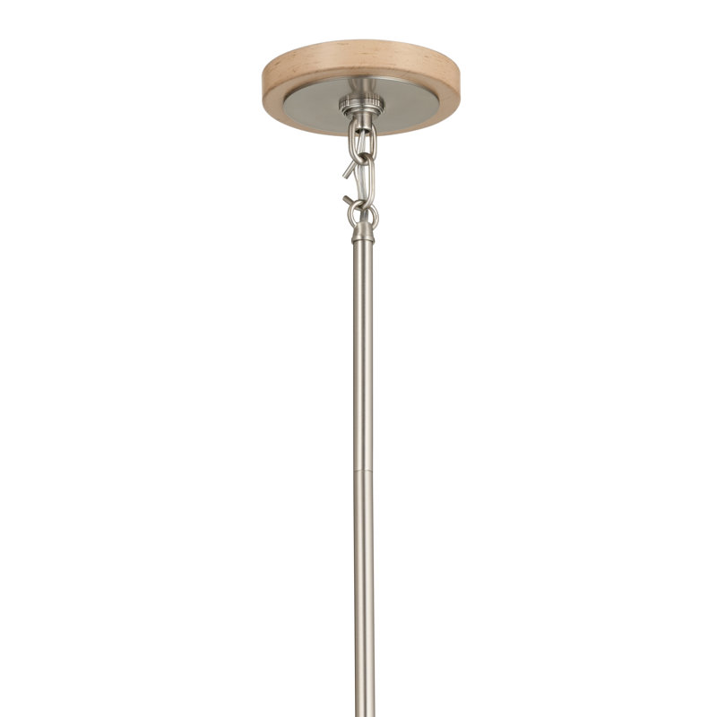 Lustre noir 6 lumières 28,5 pouces Karthe, Nickel brossé