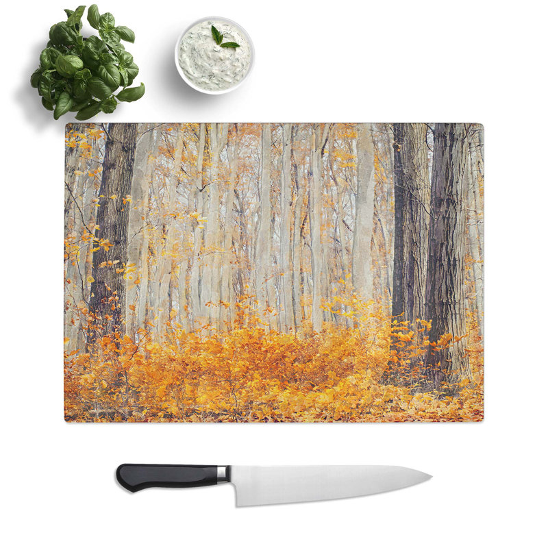 Tempered Glass Forest Chopping Board, 39 cm W x 28.5 cm L