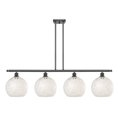 Luminaire suspendu pour îlot de cuisine 4 lumières Ballston White Mouchette