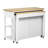 47 - Inch Kitchen Cart With Extendable Table, Rubber Wood Veneer Top, Adjustable Shelf Units, Soft Close Drawer Mechanisms Shelving, Hinges-1363218995