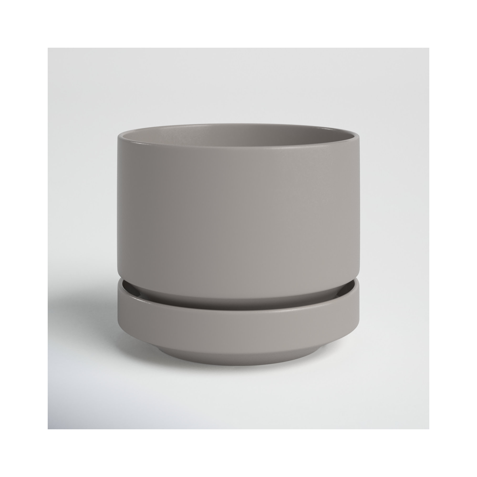 Byer Handmade Ceramic Pot Planter, Gray, 9.25" H x 10.25" W x 10.25" D