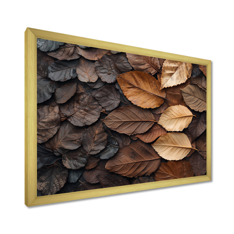 Scarboro - Floral Large Wall Art, H 16 po x l 32 po, Cadre flottant, Doré