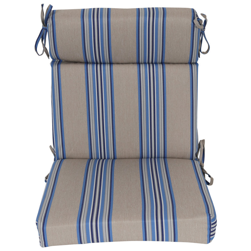 Coussin de chaise 20 po x 42 po, Beige; bleu; multicolore