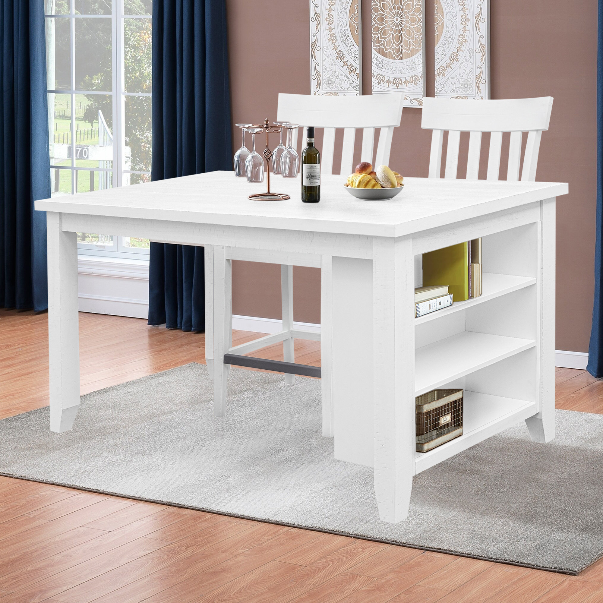Wildon Home® Nattie Myer Counter Height Wood Dining Table Wayfair