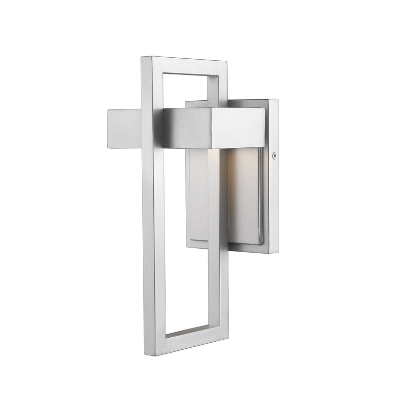 Giddens Integrated LED Frosted Glass Outdoor Flush Mount, Silver, 11.75" H x 5.5" W x 5.75" D