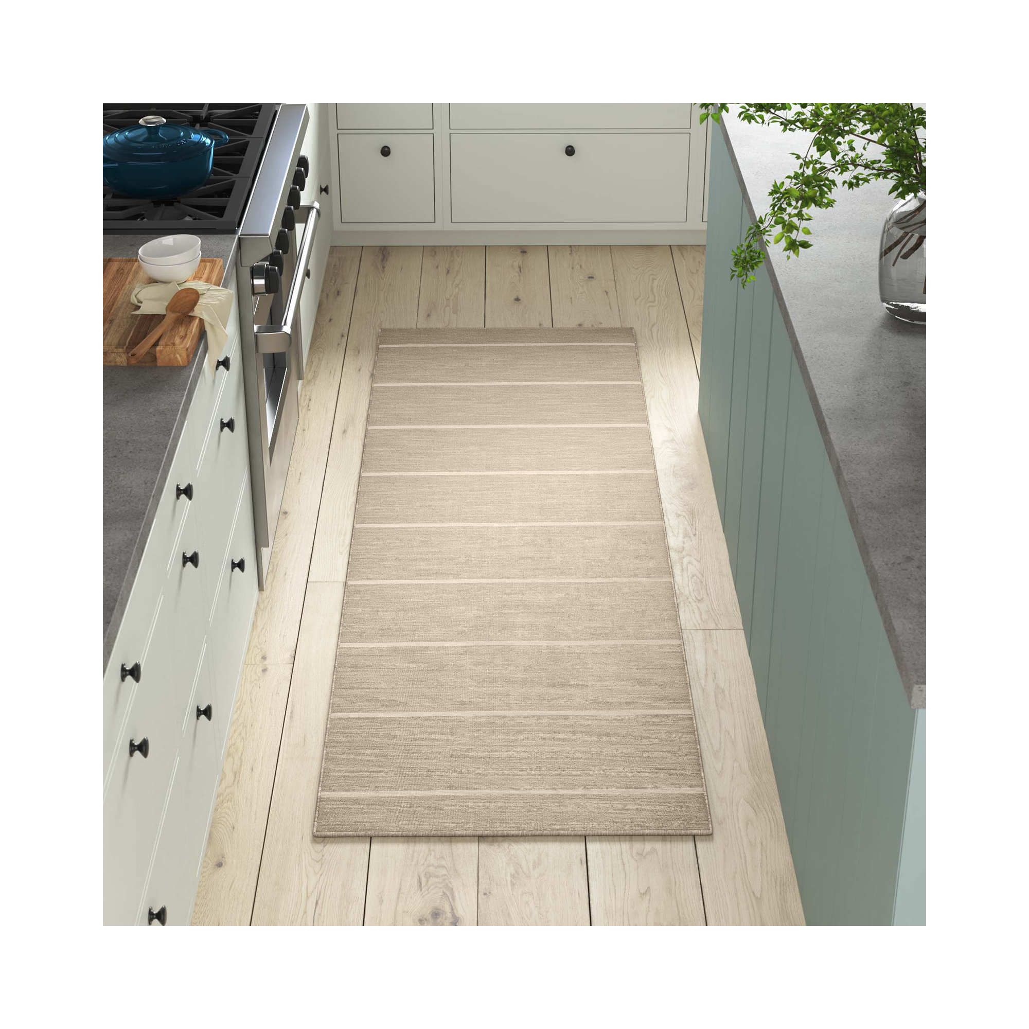 Creekmont Handmade Wool Brown Rug, Runner 2'6" x 8'