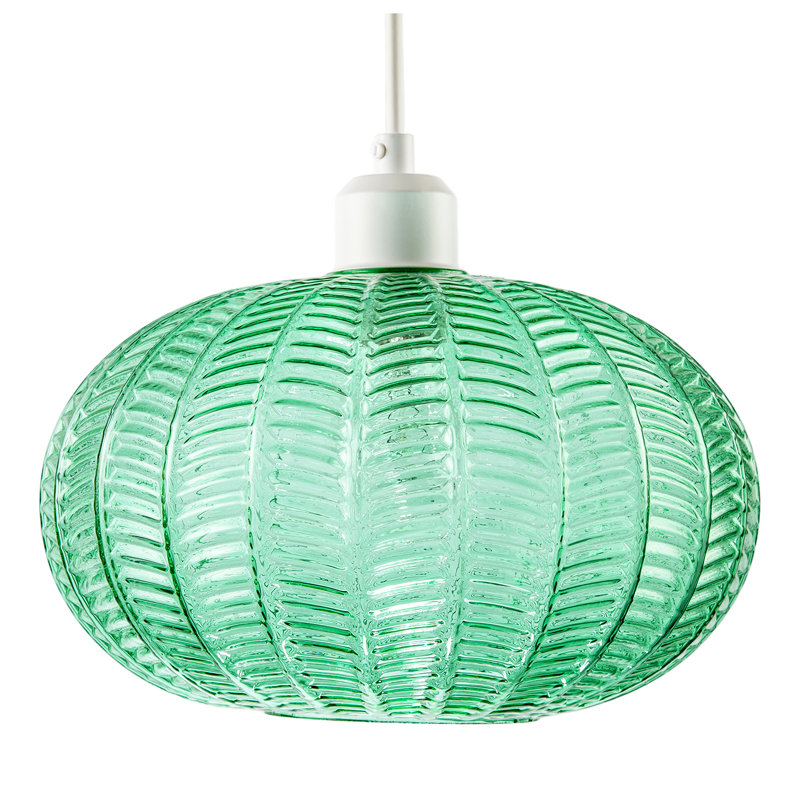 16 cm H Round Glass Pendant Shade ( No Direct Attachment Method ) in Green