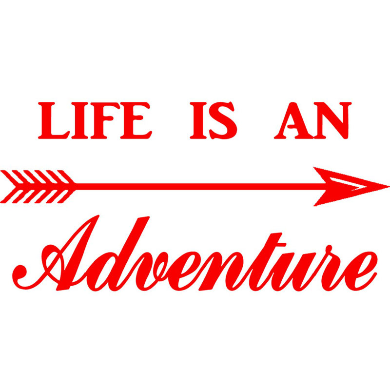 Décalcomanie murale « life is a adventurer adventurer », H 15 po x l 30 po, Rouge