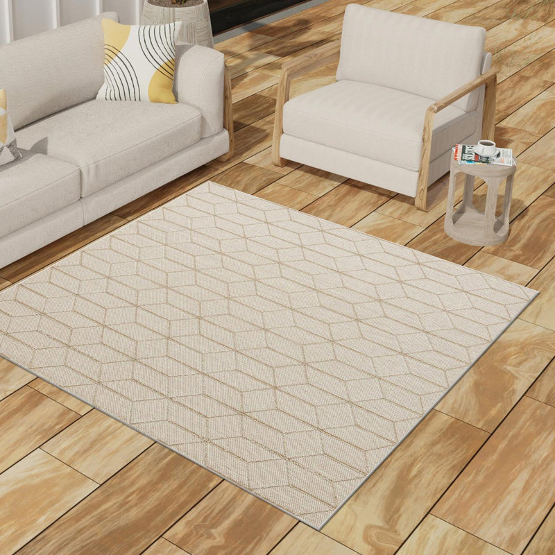Indoor/Outdoor Trellis Area Rug, Square 7'10"