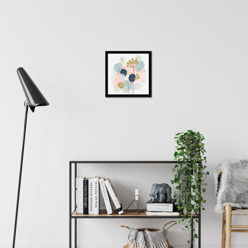 Floral Mazurka IV by June Erica Vess - Painting, 34cm H x 34cm W x 2.3cm D, Black Framed Paper Print