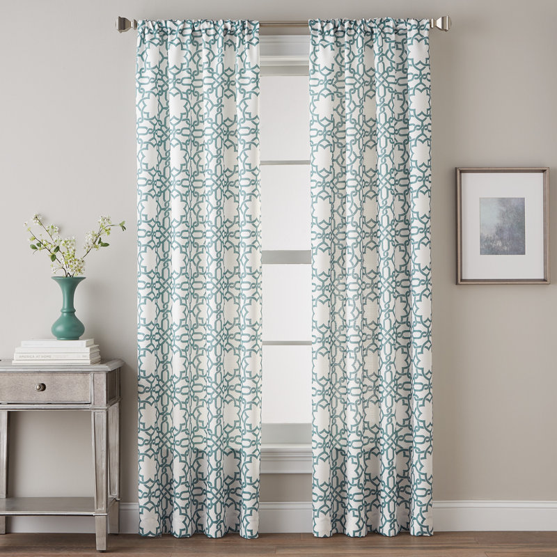 Niemi Sheer Curtain Single Panel, Seafoam Blue, 40" W x 84" L