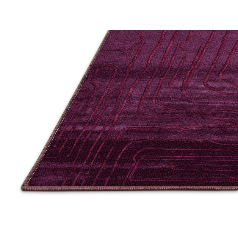 Tapis mauve lavable à la machine, Rectangle 7 pi x 9 pi