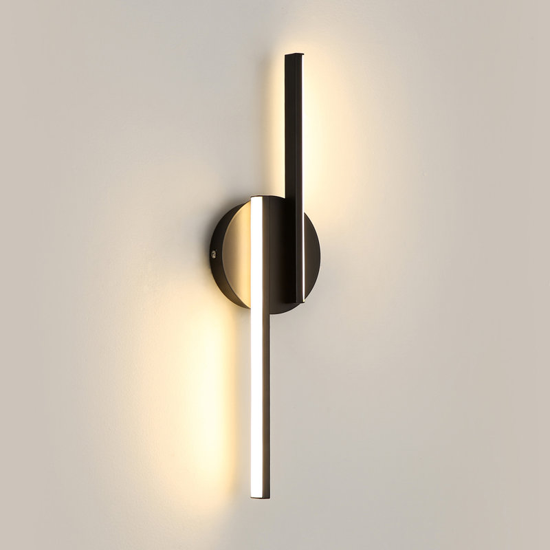 Azayleah Aluminium Indoor LED Wall Sconce, 3000K, Black