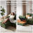 Corduroy Modular Sectional Couch with Ottoman Chaise, L Shaped 4-seat Sofa for Living Room, Apartment, Lounge, Modern Armrest Neck Support Furniture-904858140