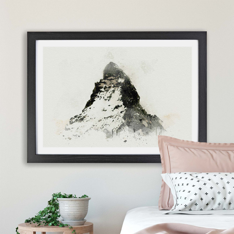 Matterhorn Mountain Switzerland - Framed Print, Black, 45cm H x 63cm W x 2cm D