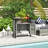 Outdoor Pool Towel Storage Cabinet Organizer, Pool Towel Holder with Shelf and Cabinet, Pool Valet with Weather-Resistant PE Rattan and Steel Frame-1008630363