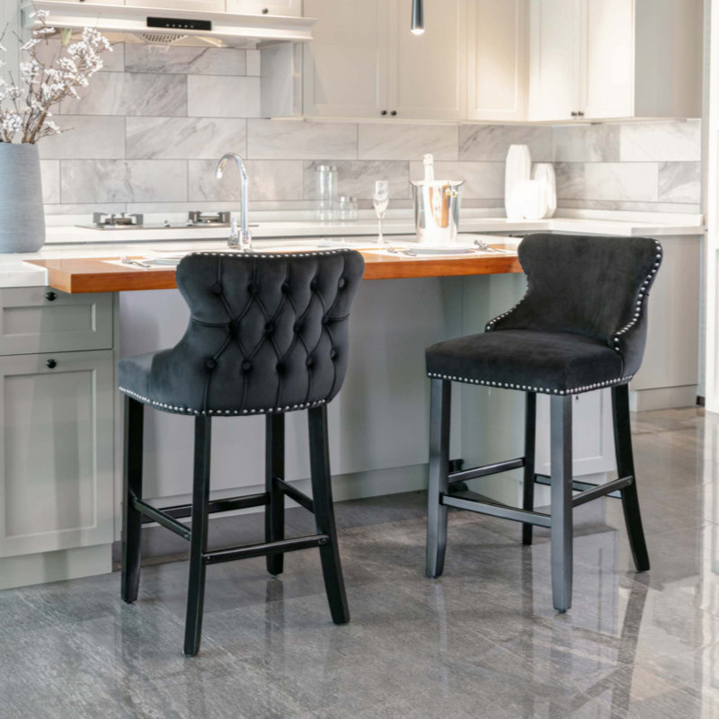 Tabouret de bar 26,7 po Aden, Noir, noir, noir, noir, 2