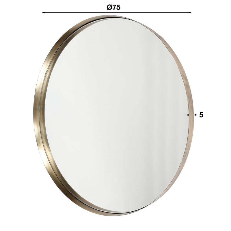 Metal Flat Wall Mirror, 75cm H x 75cm W