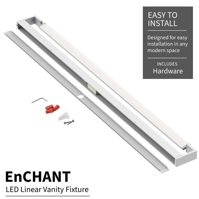 LED Linear Vanity Fixture – Adjustable Light Temperature (3000K/5000K/6000K), 90-Degree Rotatable Front Panel, Energy-Efficient Modern Design – Ideal for Bathrooms & Vanities - Irmgard 