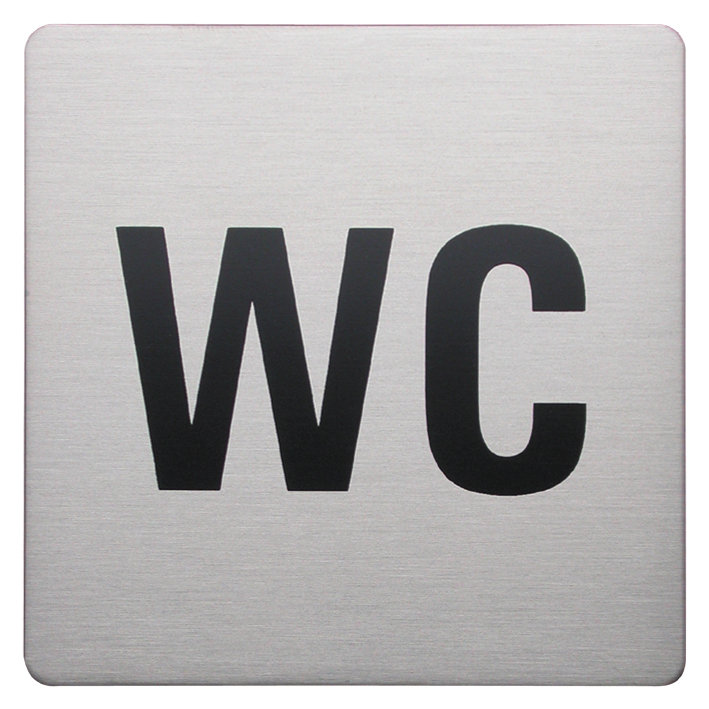 Sula Square WC Signs in Brushed