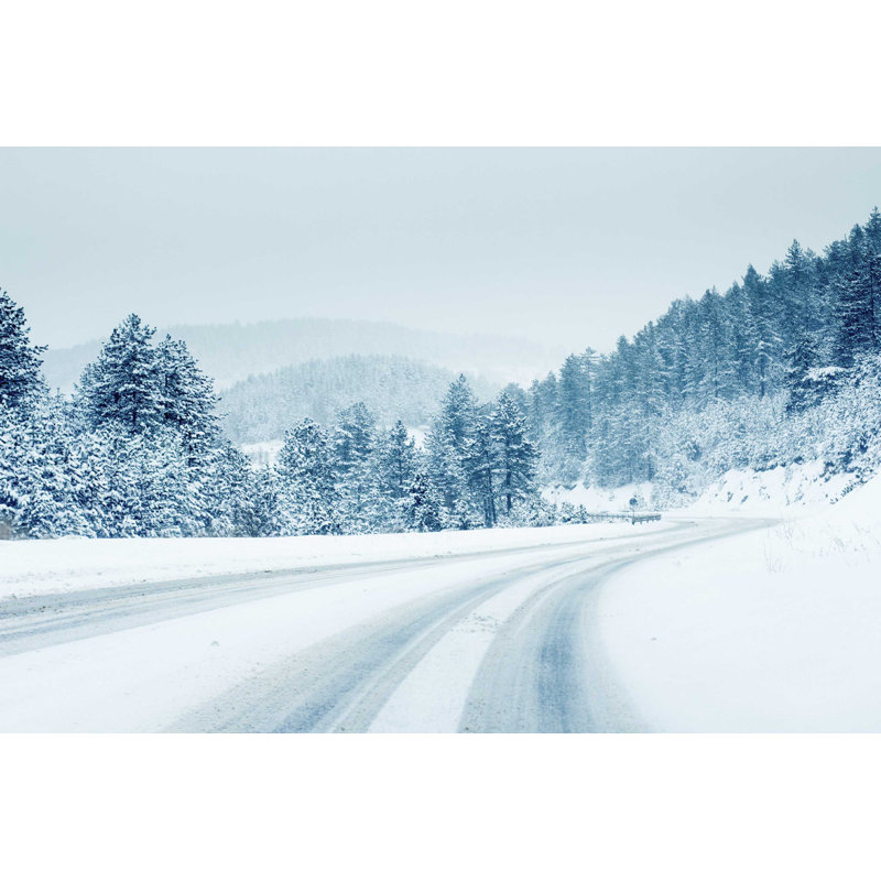 Forêt de montagne en hiver - Photographie sur toile tendue, L 12 po x H 8 po