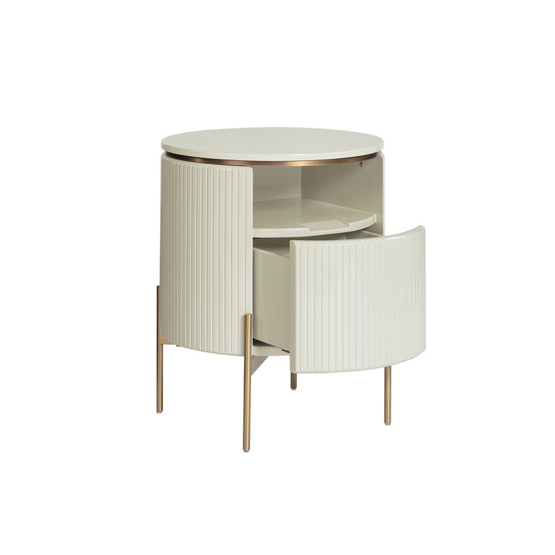 Table de bout Paloma - Crème haute brillance