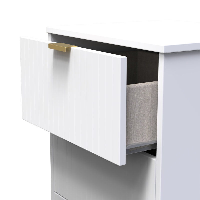 Atsumi 45cm W Manufactured Wood Bedside Table, White Matt