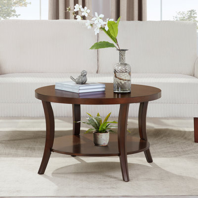 Dinh Round Coffee Table with Shelf