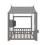 Lit simple gris Montessori pour tout-petits et enfants - Lit de jeu avec toit et tablette de rangement-837462845-837462846