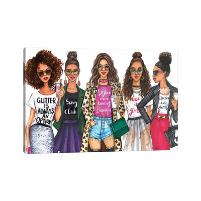 Fashionistas, African American by Rongrong DeVoe - Wrapped Canvas Print