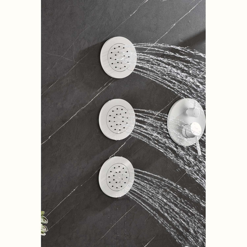 Complete Shower System with Rough in-Valve, White