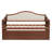 Twin Daybed with Trundle, Twin Size Daybed with 2 Storage Drawers, Wooden Sofa Bed with Upholstered Button Tufted Backrest for Living Room, Bedroom, Guest Room-124151152